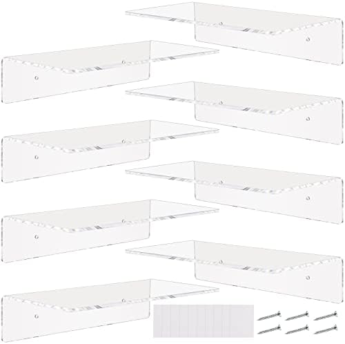 Vinsot 8 Pack Clear Acrylic Floating Shelves for Home Decor