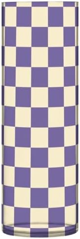 Purple and White American Plaid Plastic Hurricane Candle Holder 118 x 39 Inch