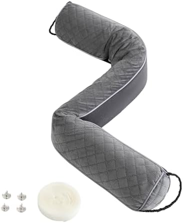 Ciieyuo Weighted Velvet Draft Stopper 42 Curved Bottom Seal for Noise Cold Air and Energy Loss