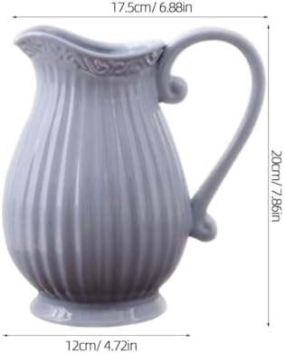 Mobestech Grey Ceramic Dried Flower Vase for Elegant Table Display