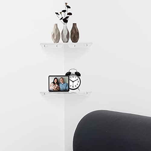 Cosmos 2 Pcs Acrylic Floating Corner Shelves Clear Transparent