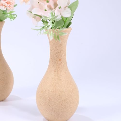 Happyyami 4pcs Unfinished Wood Vase DIY Painting Kit