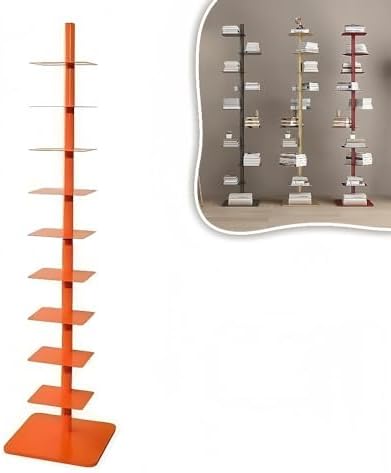 9-Tier Rotating Bookshelf with Floating Design