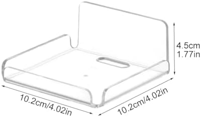 2 Pack Clear Acrylic Floating Shelves Wall Mounted Display Shelves for Home Office Bathroom No Drill Adhesive Shelves