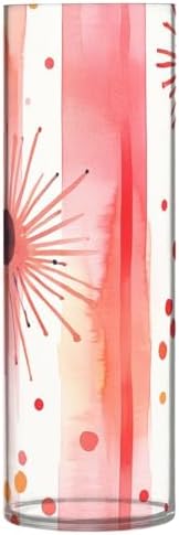 Geometric Dots Lines Coral Plastic Hurricane Candle Holder 118x39 Inch Modern Decor