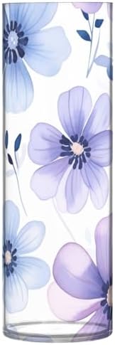 Purple Watercolor Blooms Plastic Hurricane Candle Holder 118x39 Inch Decorative