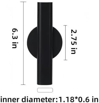 Wall Vase Metal Tube Holder for Dried Flowers 2 Pcs Black