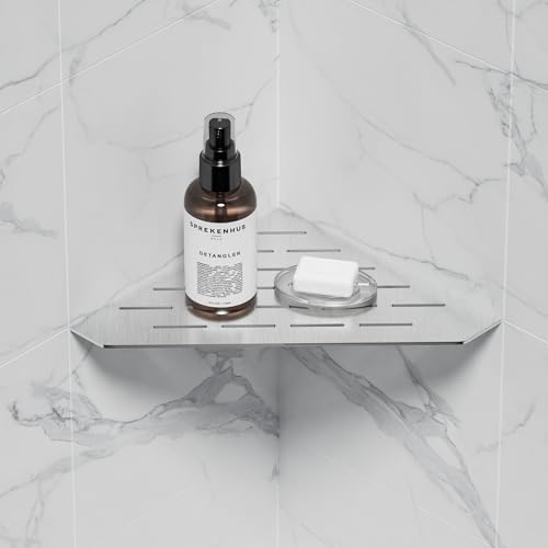 Brushed Corner Shelf for Tile Wall 10 Inch 1 Pack
