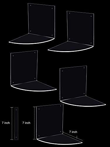 Jetec 5 Tier Corner Shelf Wall Mount Clear Storage Organizer