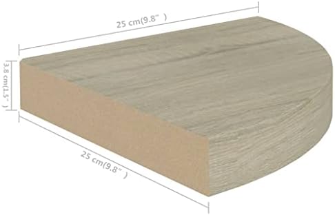 Floating Corner Shelf Oak 98x98x15 MDF for Home Decor