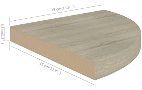 Floating Corner Shelf Oak 138x138x15 MDF for Home Decor