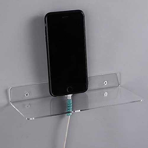 IEEK 4 Piece Clear Acrylic Floating Wall Shelves 9 Inch for Home Decor