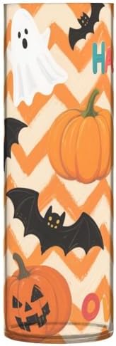 Orange Halloween Pumpkin Plastic Hurricane Floating Candle Holder 118 x 39 Inch Unbreakable Centerpieces