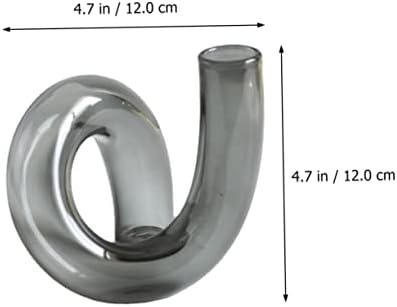 GLEAVI Irregular Glass Vase for Dried Flowers Creative Home Decor Grey