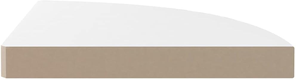 Floating Corner Shelf with High Gloss White Finish