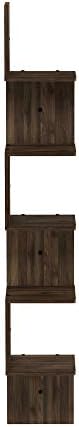 Furinno Rossi 5-Tier Wall Mount Corner Shelf Columbia Walnut