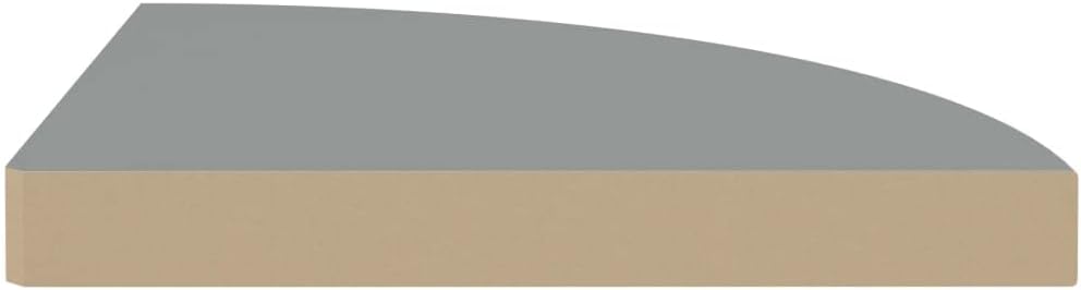 2 pcs Floating Corner Shelves Gray 138x138x15 MDF