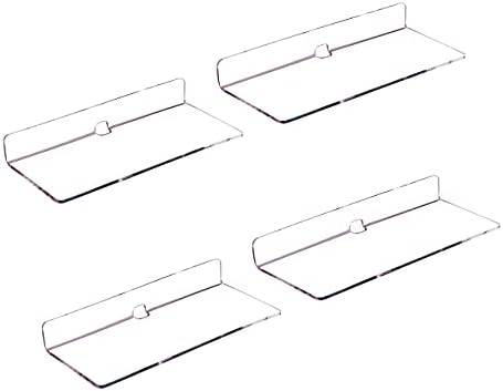 IEEK 4 Piece Clear Acrylic Floating Wall Shelves 9 Inch for Home Decor