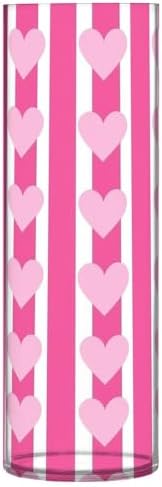 Gradient Peach Heart Plastic Hurricane Candle Holder 118 x 39 Inch Modern Decor