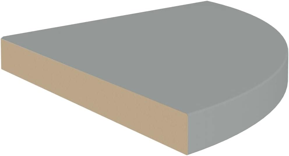2 pcs Floating Corner Shelves Gray 138x138x15 MDF