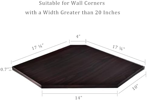 20-Inch Corner Floating Shelf with Wire Cable Hole