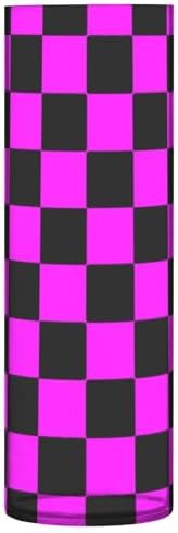 Buffalo Plaid Check Black Magenta Hurricane Candle Vase 118 x 39 Inch