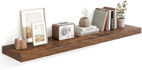 55 Inch Floating Shelves for Wall with Heavy Duty Brackets