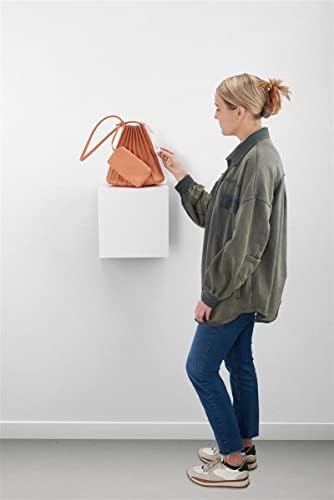 Displays2go Floating Wall Cube Shelf - White