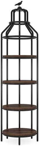 Tribesigns 4 Tier Corner Bookshelf with 4 Round Shelves