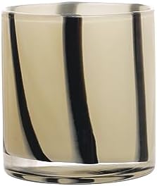 Bloomingville Round Glass Candle Holder Vase with Stripes