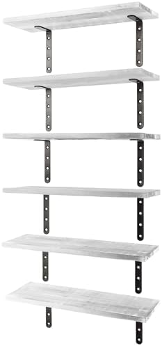 Lavish Home Set of 6 Floating Shelves White