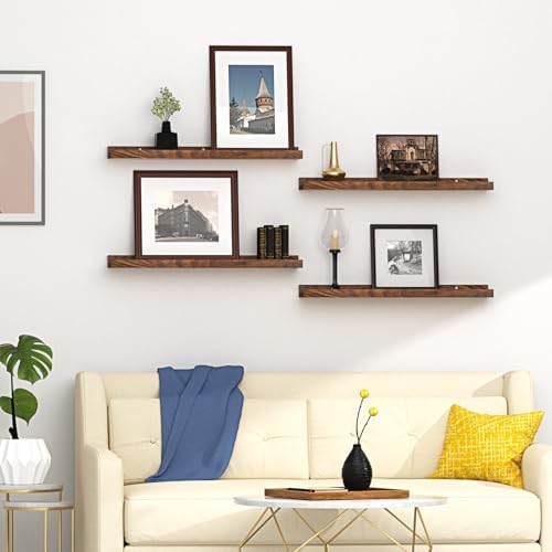 Gloserin 16 Inch Wood Floating Shelves Set of 4