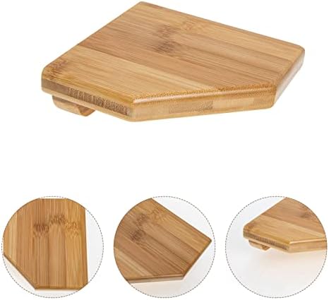 Corner Wall Shelf Bamboo Floating Storage Rack for Home Kitchen Bathroom