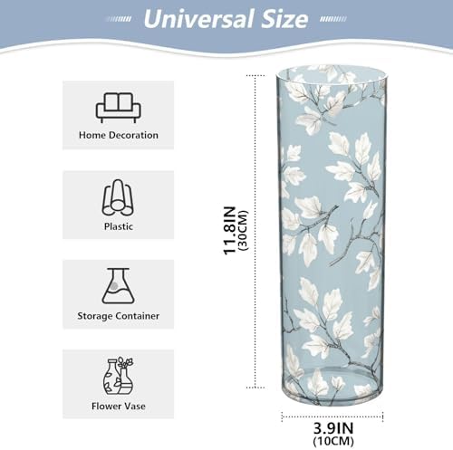 White Oak Leaves Plastic Flower Vase for Home Decor