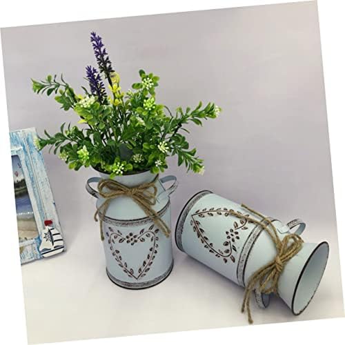 Vintage Metal Flower Bucket for Rustic Decor