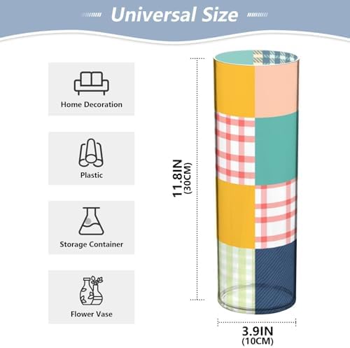 Colored Checkerboard Plastic Vase for Centerpieces 118 x 39 Inch