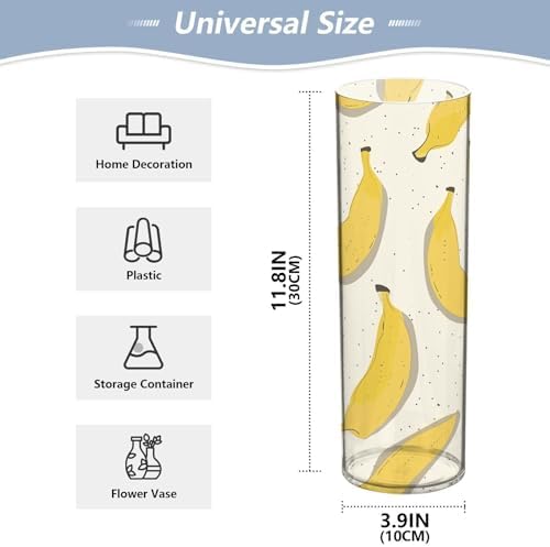 Cute Cartoon Banana Plastic Hurricane Candle Holder 118 x 39 Inch Decorative Vase