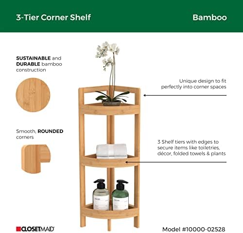 ClosetMaid Corner Shelf 3 Tiers Bamboo Display