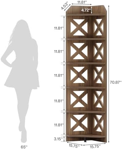 Tribesigns 708 Inch Corner Shelf Bookcase