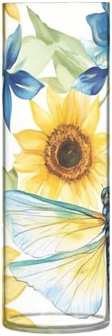 Watercolor Dragonfly Sunflower Plastic Candle Holder