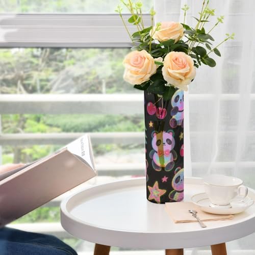 Merry Christmas White Panda Plastic Hurricane Candle Holder 118 x 39 Inch Unbreakable Decor