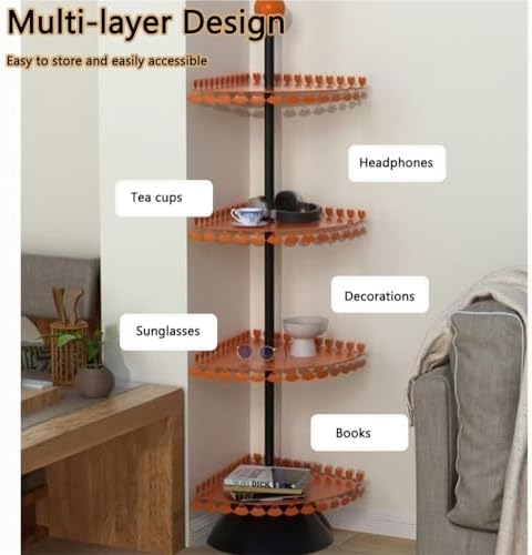 Stylish Multi-Layer Metal Corner Shelf for Home Office