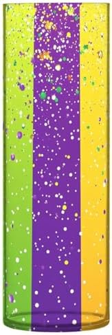 Mardi Gras Purple Green Hurricane Floating Candle Holder