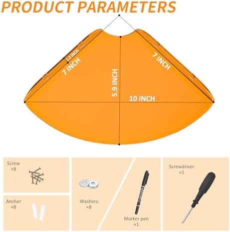 7x7 Inch Floating Corner Shelf Set of 2 Orange Acrylic Wall Mount Organizer