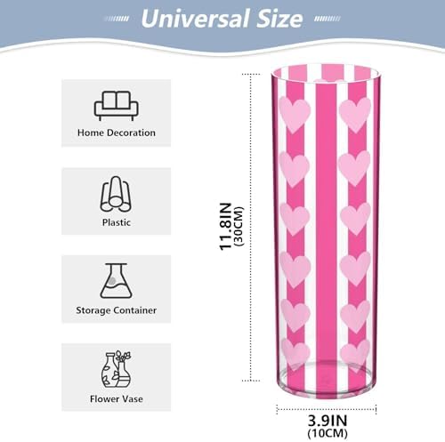 Gradient Peach Heart Plastic Hurricane Candle Holder 118 x 39 Inch Modern Decor