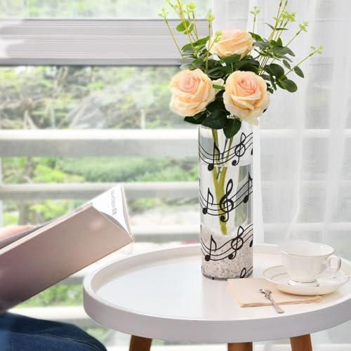 White and Black Musical Note Plastic Vase 118x39 Inch