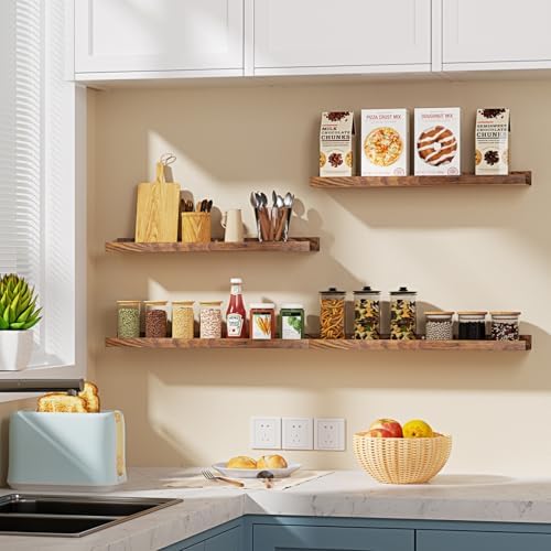 Gloserin 16 Inch Wood Floating Shelves Set of 4