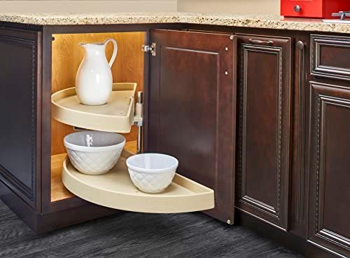 Rev-A-Shelf Polymer Pivot Slide Half Moon 2-Shelf Organizer