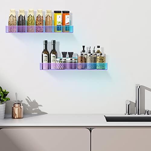 TLBTEK 2 Pcs 15 Inch Iridescent Floating Shelves