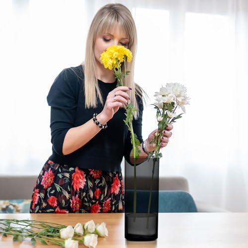 Suream Cylinder Vases Dark Gray Hurricane Flower Vases